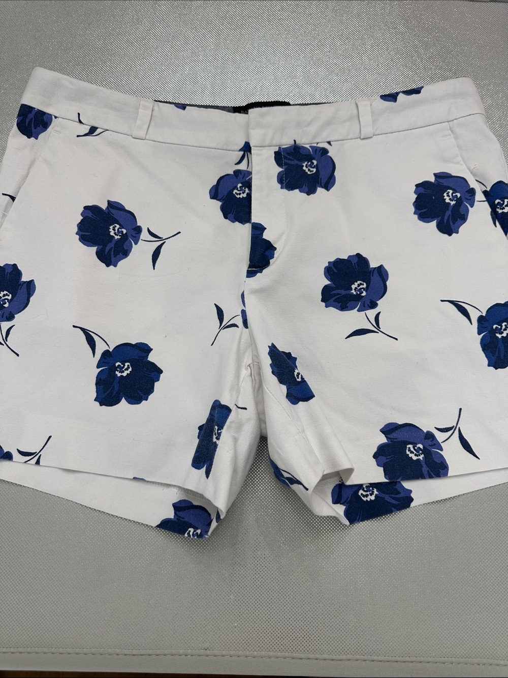 Banana Republic White Shorts with Blue Floral Print